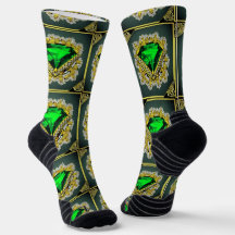 Socks green emerald and a diamond Pattern