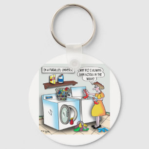 Socks in a Parallel Universe Key Ring