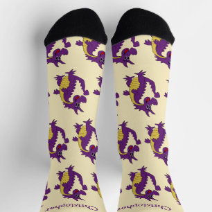 Socks Purple Dragon Design