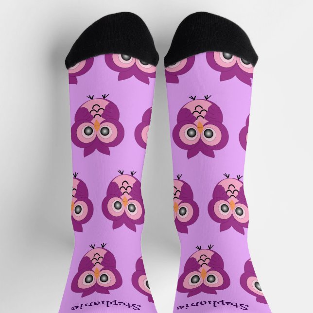 Socks Purple Owl Design (Top)