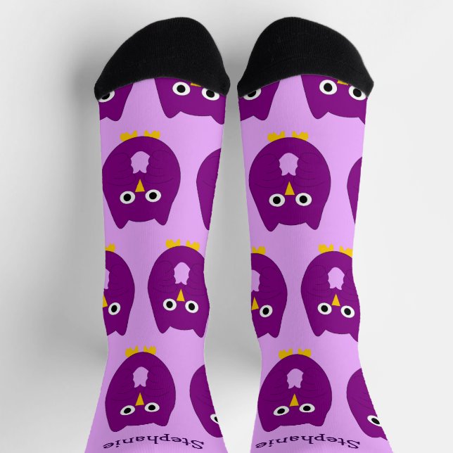 Socks Purple Owl Design (Top)