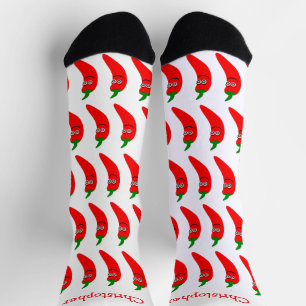 Socks Red Chili Pepper Design