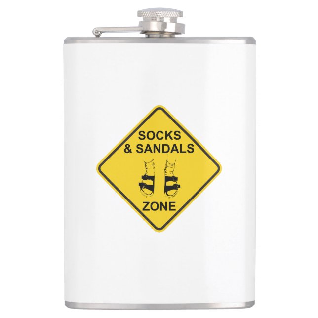 Socks & Sandals Zone Hip Flask (Front)