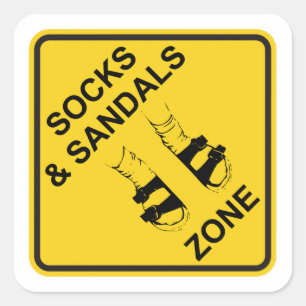Socks & Sandals Zone Square Sticker