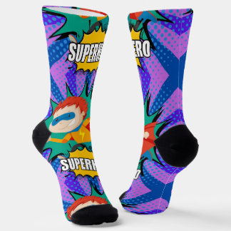 Socks super hero for children