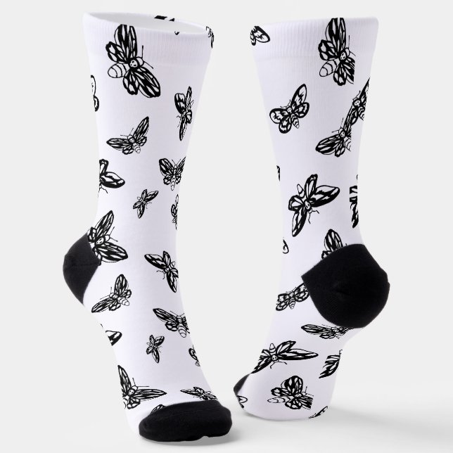 Socks with moth pattern (Angled)