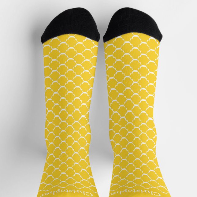 Socks Yellow Moroccan Pattern Design (Top)