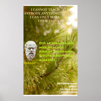 Socrates famous quote - I cannot teach Poster