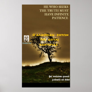 Socrates famous quote - True needs patience Poster