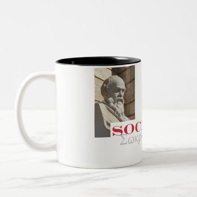 Socrates is my hero Two-Tone coffee mug (Left)