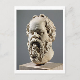 Socrates, marble head, copy from a bronze from the postcard