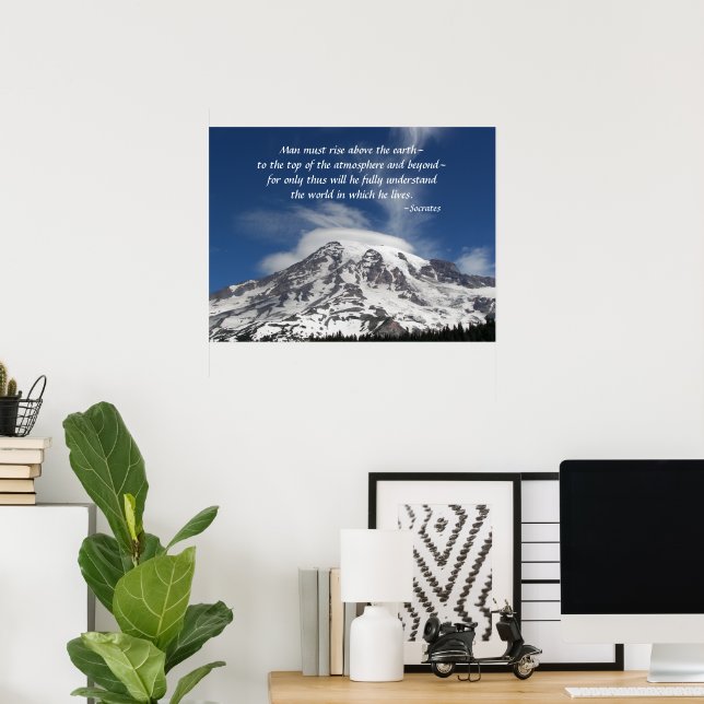 Socrates Philosophical Quote Mount Rainier Poster (Home Office)
