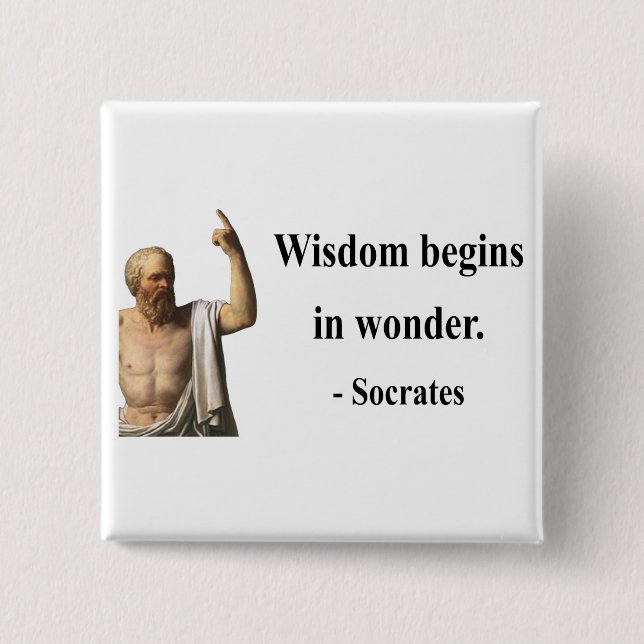 Socrates Quote 1b 15 Cm Square Badge (Front)