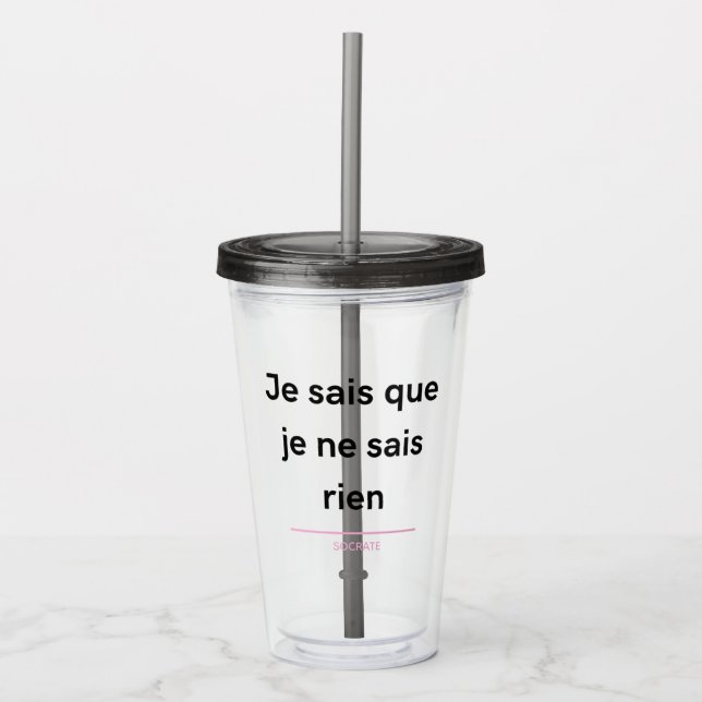 Socrates quote acrylic tumbler (Front)