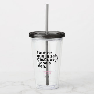 Socrates quote acrylic tumbler