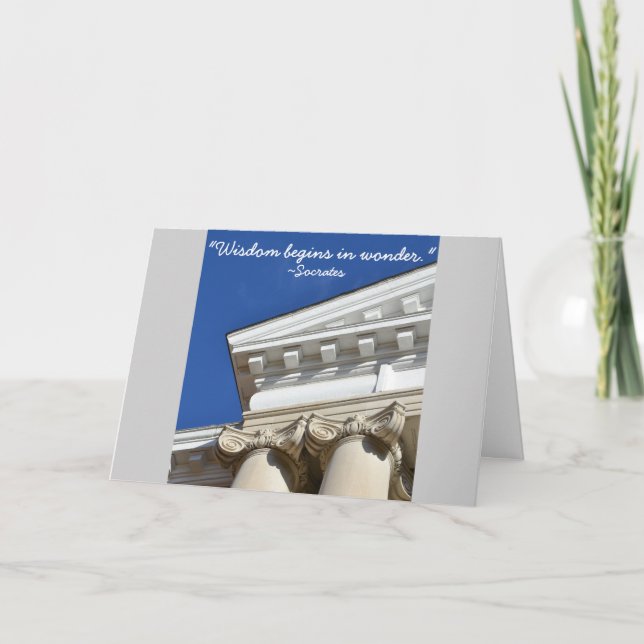 Socrates Quote Law Degree Congratulations Card (Front)