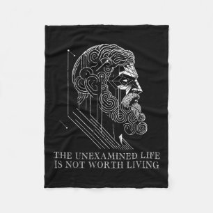 Socrates Quote Stoicism Saying Unexamined Life Phi Fleece Blanket