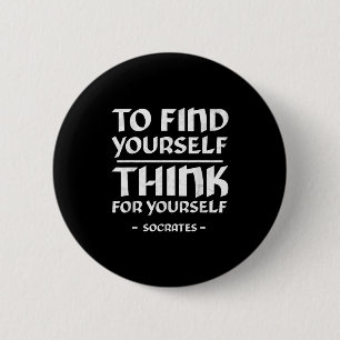 Socrates Self Awareness Stoicism Quote Greek Philo 6 Cm Round Badge