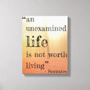 Socrates' "Unexamined Life" Quote Canvas (Autumn) Print
