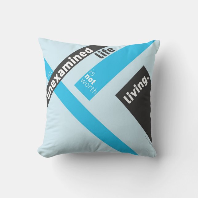 Socrates "Unexamined Life" Quote Cushion (Front)