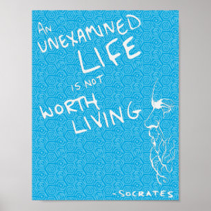 Socrates' "Unexamined Life" Quote Poster (Tile)