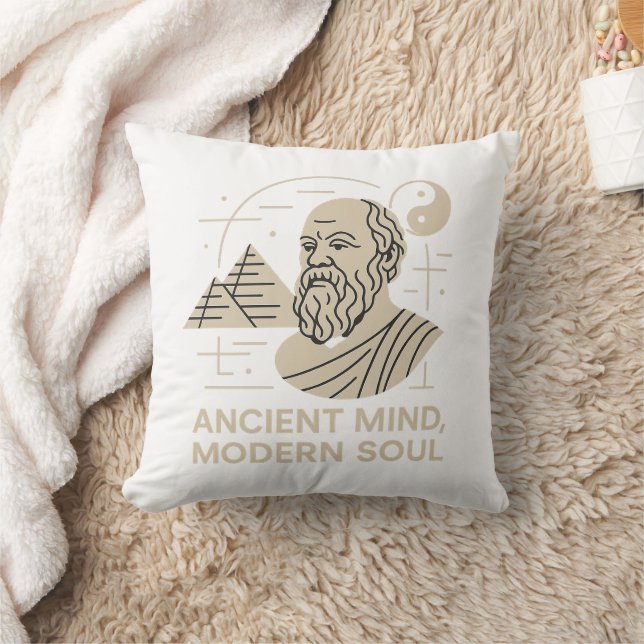 Socrates Vibes Ancient Mind Modern Soul Philosophe Cushion (Blanket)