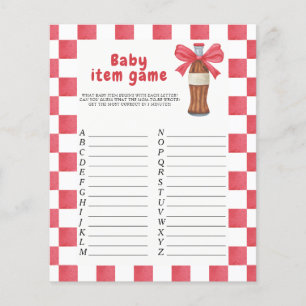 Soda and bow - Baby Item Game. Baby Shower Game