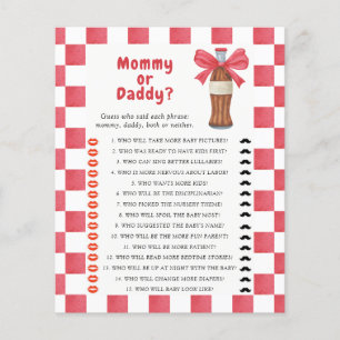 Soda baby shower Mummy or daddy game