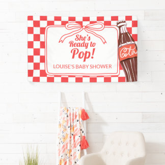 Soda Baby Shower She's Ready to Pop Welcome Banner