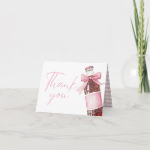 Soda Bottle Pink Baby Shower Folded Thank You Card
