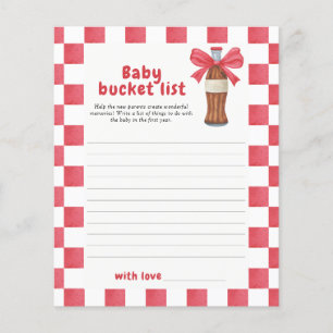 Soda & Bow baby shower - Baby bucket list game