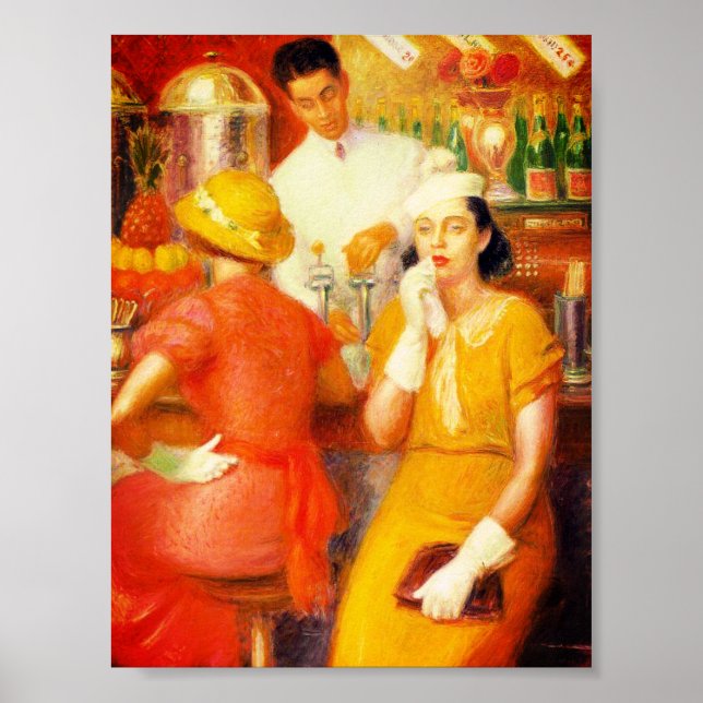 Soda Fountain - William Glackens (1935) Poster (Front)