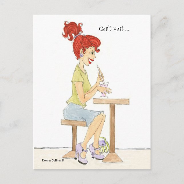 Soda Girl missing you Postcard (Front)