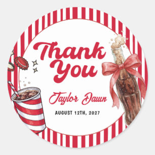 Soda Pop Baby Shower  Classic Round Sticker