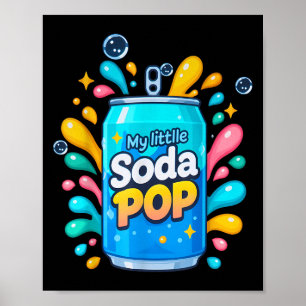 Soda Pop Cartoon Splash Cute Retro Beverage Joke Poster
