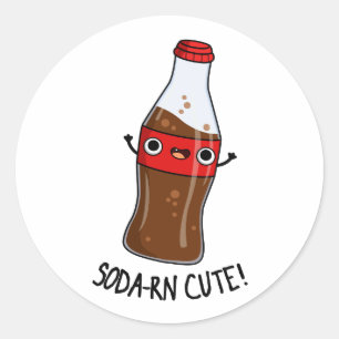Soda-rn Cute Funny Soda Pun  Classic Round Sticker