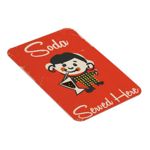Soda Served here vintage Drinks commercial Magnet