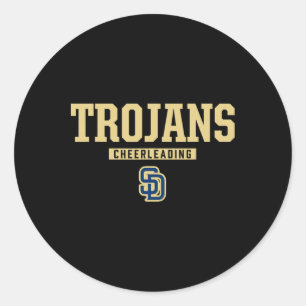 Soddy-daisy Trojans Logo Cheerleading Hs Classic Round Sticker