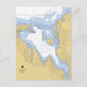 Sodus Bay NY Nautical Harbour Chart Postcard