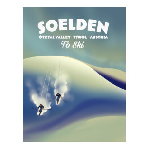 Soelden, Ötztal Valley, Tyrol, Austria Ski Photo Print