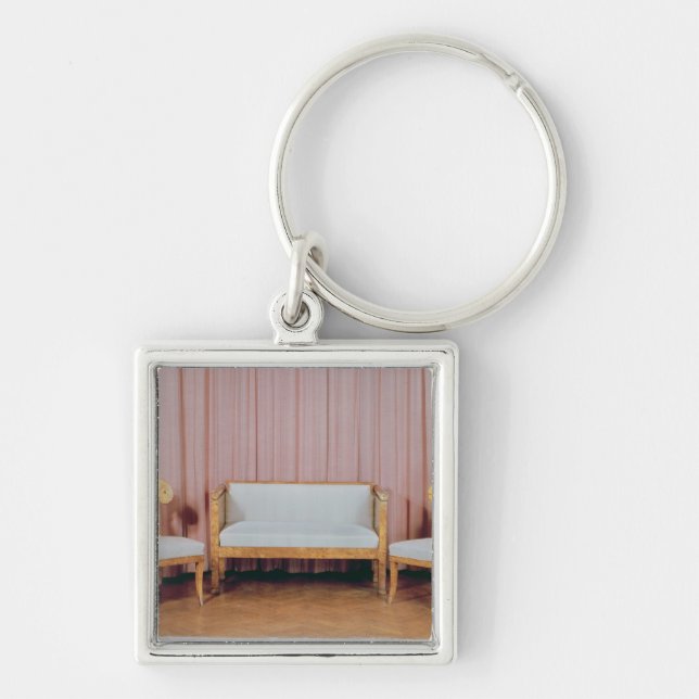 Sofa and two chairs, Karelian birch, 1810-20 Key Ring (Front)