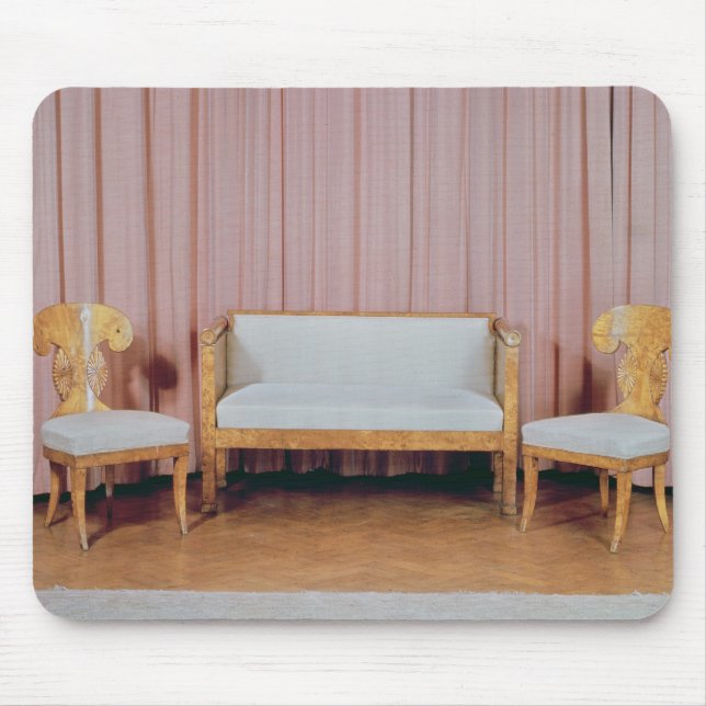 Sofa and two chairs, Karelian birch, 1810-20 Mouse Pad (Front)