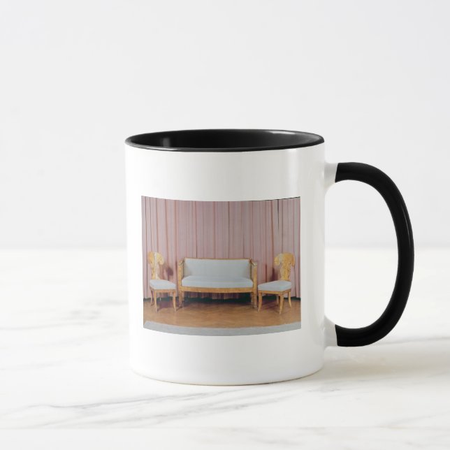 Sofa and two chairs, Karelian birch, 1810-20 Mug (Right)