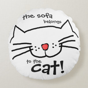 Sofa belongs to the cat - white round cushion