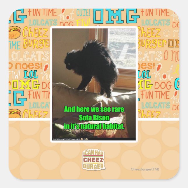 Sofa Bison Square Sticker (Front)