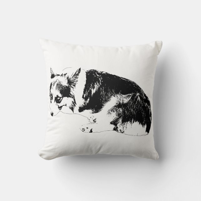 Sofa Curve, Gentle Corgi Cushion (Front)