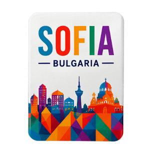 🧲 Sofia Bulgaria Watercolor Skyline Keepsake 🎨 Magnet
