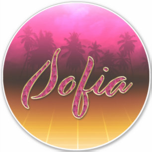 Sofia First name name golden pink sticker sticker