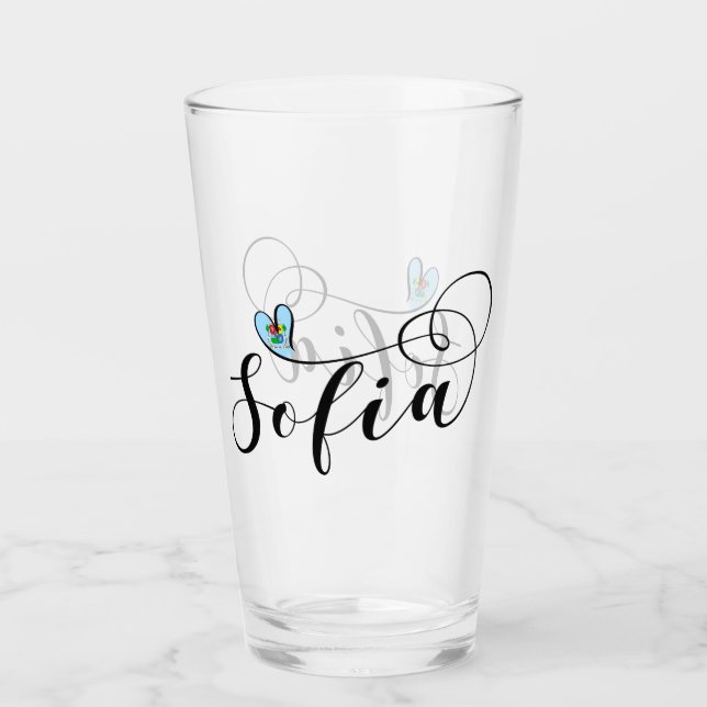 Sofia Flag, I Heart Sofia, Bulgaria Glass (Front)