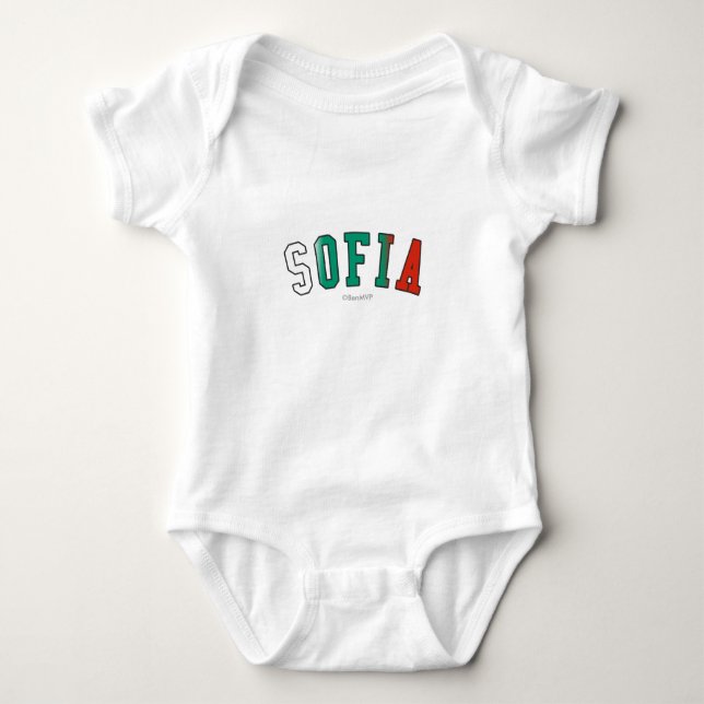 Sofia in Bulgaria national flag colours Baby Bodysuit (Front)